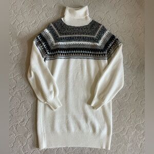 American Eagle Cream Patterned Sweater Dress